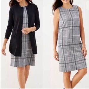 J. Jill plaid ponte knit jumper dress XSP